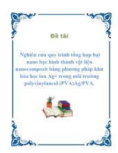 Nghiên cứu quy trình tổng hợp hạt nano bạc hình thành vật liệu nanocompozit bằng phương pháp khử hóa học ion Ag và trong môi trường polyvinylancol (PVA)Ag/PVA