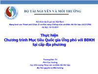 Thực hiện chương trình mục tiêu quốc gia ứng phó với bđkh tại cấp địa phương