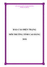 Báo cáo Hiện trạng môi trường tỉnh Cao Bằng 2010