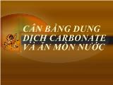 Cân bằng dung dịch carbonate và ăn mòn nước