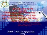Chính sách môi trường cho phát triển bền vững - Cách tiếp cận bằng mô hình cân đối liên ngành, liên vùng