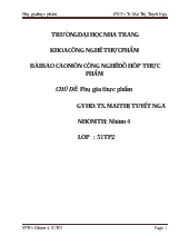Công nghệ đồ hộp thực phẩm - Phụ gia thực phẩm