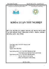 Đánh giá hiện trạng sử dụng đất dốc tại mô hình NNST thượng uyển - Hepa, speri – Hương sơn - Hà Tĩnh