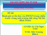 Đánh giá sự tồn lưu của dioxn trong chiến tranh trong môi trường đất vùng mã đà –bình phước