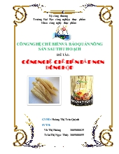Đề tài Công nghệ chế biến bắp non đóng hộp