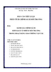 Đề tài Đánh giá chính sách kiểm soát ô nhiễm môi trường trong hoạt động giao thông vận tải