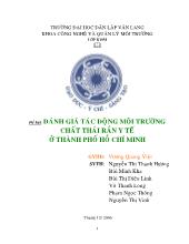 Đề tài Đánh giá tác động môi trường chất thải rắn y tế ở thành phố Hồ Chí Minh