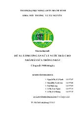 Đề tài Đề xuất phương án xử lý nước thải cho nhà máy sữa thống nhất công suất 900m3/ngày