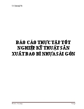 Đề tài Kỹ thuật sản xuất bao bì nhựa Sài Gòn