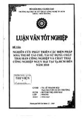 Đề tài Nghiên cứu phát triển các biện pháp khả thi để tái chế, tái sử dụng chất thải rắn công nghiệp và chất thải công nghiệp nguy hại tại TP Hồ Chí Minh đến năm 2010