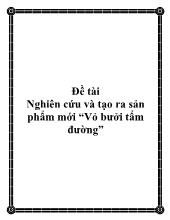 Đề tài Nghiên cứu và tạo ra sản phẩm mới “Vỏ bưởi tẩm đường”