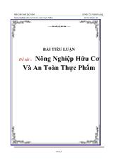 Đề tài Nông nghiệp hữu cơ và an toàn thực phẩm