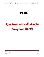 Đề tài Quy trình sản xuất tôm sú đông lạnh hlso