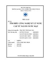 Đề tài Tìm hiểu công nghệ xử lý nước cấp từ nguồn nước mặt
