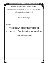 Đề tài Tính toán thiết kế thiết bị cyclone, túi vải nhà máy xi măng