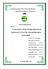 Đề tài Ứng dụng công nghệ sinh thái trong xử lý nước thải tinh bột khoai mì