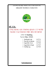 Đề tài Ứng dụng gis trong quản lý nước ngầm tại thành phố Hồ Chí Minh