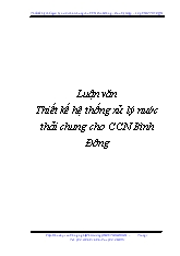 Đồ án Thiết kế hệ thống xử lý nước thải CCN Bình Đông – Tiền Giang