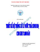 Đồ án Thiết kế hệ thống xử lý nước thải sinh hoạt khu dân cư 72.000 dân