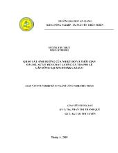 Khảo sát ảnh hưởng của nhiệt độ và thời gian sơ chế, xử lý đến chất lượng cá tra phi lê cấp đông tại xí nghiệp chế biến thủy sản xuất khẩu cataco