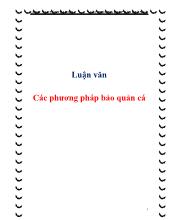 Luận văn Các phương pháp bảo quản cá