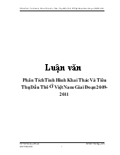 Luận văn Phân tích tình hình khai thác và tiêu thụ dầu thô ở Việt Nam giai đoạn 2009 - 2011