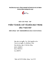 Phân tích các chỉ tiêu hóa học trong dầu thực vật