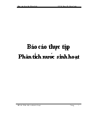 Phân tích nước sinh hoạt