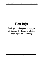 Tiểu luận Đánh giá tác động đến tài nguyên môi trường đất do quá trình xâm nhập mặn tỉnh Sóc Trăng