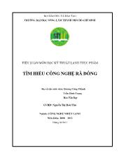 Tiểu luận Môn học kỹ thuật lạnh thực phẩm - Tìm hiểu công nghệ rã đông
