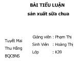 Tiểu luận Sản xuất sữa chua