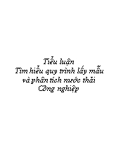 Tiểu luận Tìm hiểu quy trình lấy mẫu và phân tích nước thải Công nghiệp