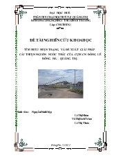 Tìm hiểu hiện trạng và đề xuất giải pháp cải thiện nguồn nước thải của cụm cn đông lễ Đông Hà – Quảng Trị