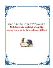 Tình hình sản xuất tại xí nghiệp lương thực mì ăn liền colusa - Miliket