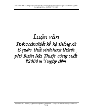 Tính toán thiết kế hệ thống xử lý nước thải sinh hoạt thành phố Buôn Ma Thuột công suất 82000 m3/ngày đêm