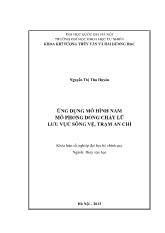Ứng dụng mô hình nam mô phỏng dòng chảy lũ lưu vực sông vệ, trạm An Chỉ