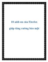 10 add-On của Firefox giúp tăng cường bảo mật