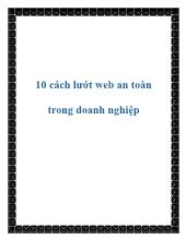 10 cách lướt web an toàn trong doanh nghiệp