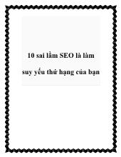 10 sai lầm SEO là làm suy yếu thứ hạng của bạn