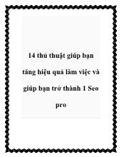 14 thủ thuật giúp bạn tăng hiệu quả làm việc và giúp bạn trở thành 1 Seo pro