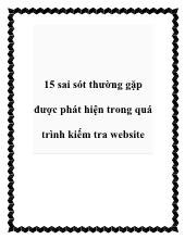 15 sai sót thường gặp được phát hiện trong quá trình kiếm tra website