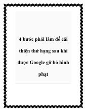 4 bước phải làm để cải thiện thứ hạng sau khi được Google gỡ bỏ hình phạt