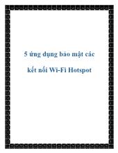 5 ứng dụng bảo mật các kết nối Wi-Fi Hotspot