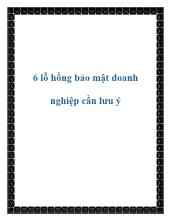 6 lỗ hổng bảo mật doanh nghiệp cần lưu ý