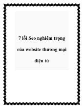 7 lỗi Seo nghiêm trọng của website thương mại điện tử