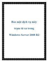 Bảo mật dịch vụ máy trạm từ xa trong Windows Server 2008 R2