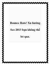 Bounce Rate! Xu hướng Seo 2013 bạn không thể bỏ qua