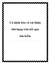 Cá nhân hóa và cải thiện thứ hạng trên kết quả tìm kiếm