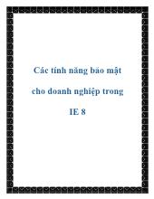 Các tính năng bảo mật cho doanh nghiệp trong IE 8