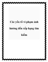 Các yếu tố vi phạm ảnh hưởng đến xếp hạng tìm kiếm
